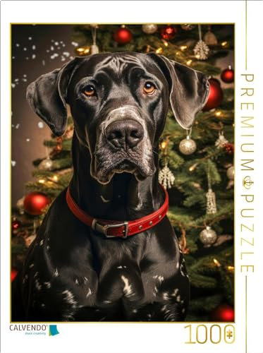 CALVENDO Puzzle Deutsche Dogge, es weihnachtet | 1000 Teile Lege-Größe 48 x 64 cm Foto-Puzzle für glückliche Stunden