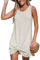 CUPSHE Women's Swimsuit Coverup Sleeveless Waffle Knit Swimwear Beach Cover Ups Twisted Mini Dress Beige S