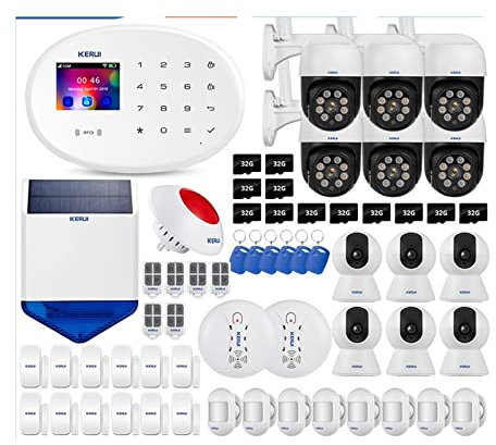 Sistema de alarma DIY de seguridad para el hogar, Tuya inteligente 4G GSM WIFI Sistema de alarma for el hogar Kit Sistema de seguridad de alarma inalámbrica Control de cámara Pir Sirena del sensor Kit