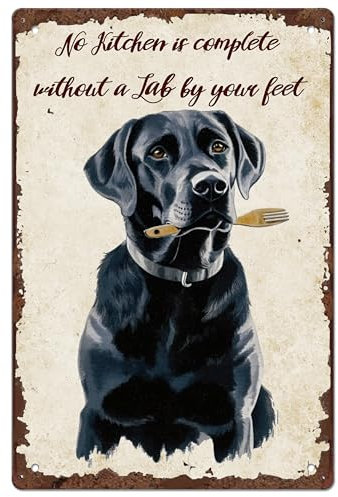 FREEBLOSS Labrador Vintage Metall Blechschild Wohndeko Labrador Schild Retro Labrador Metall Wandkunst Schild Für Hundeliebhaber Idee Labrador Enthusiast Metall Blechschild