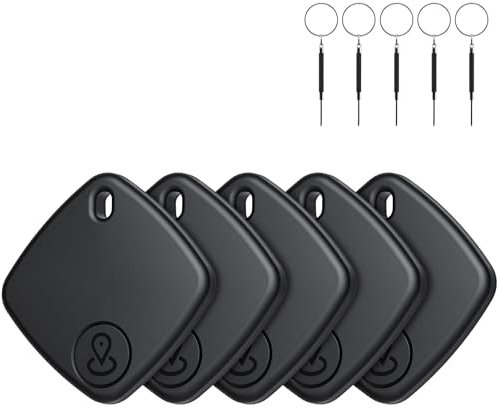 Buscador de Objetos Bluetooth, Smart Air Tracker Tag Compatible con Buscar Apple (Sólo iOS), Localizador con Cordón/Llavero, Rastreador para Llaves/Carteras/Equipaje, Batería Reemplazable