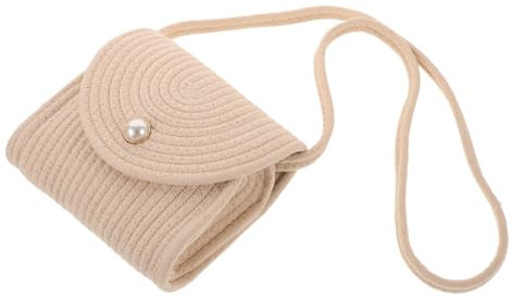 CONGARTENO Sac De Plage Rattan à Bandoulière Paille Avec Bouton Perle Sac Tissé Élégant Pour Sorties Fêtes Plage