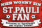 14x20 cm Blechschild für Fußball Fans, hier wohnt ein St. Pauli Fan – Wandschild, Türschild, Torschild, lustiger Fussball Spruch, Fanartikel