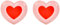 Stephanie Imports Set di 2 piatti in ceramica a forma di cuore da 25,4 cm (rosa chiaro con cuore rosso al centro)