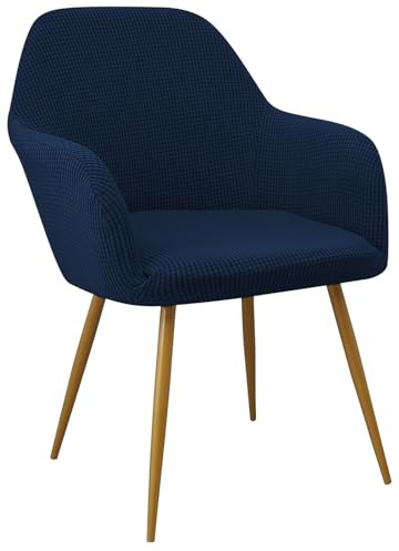 EBETA Bürostuhlbezug Schwingstuhlhussen Stuhlbezug Jacquard Stuhlabdeckung Stuhlhussen Elastisch Stuhlüberwürfe Hussen für Bürostuhl, Computerstuhl, Drehstuhl (Tiefblau, 2 Stück)