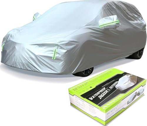 BEXITA Auto Abdeckplane Wasserdicht Autoabdeckung Autoplane Winter Ourdoor für Outdoor & Indoor Regen,Schnee,Hagel,Sonne,UV-Schutz Universal Fit für Schrägheck,Size XL: MAX 450cm