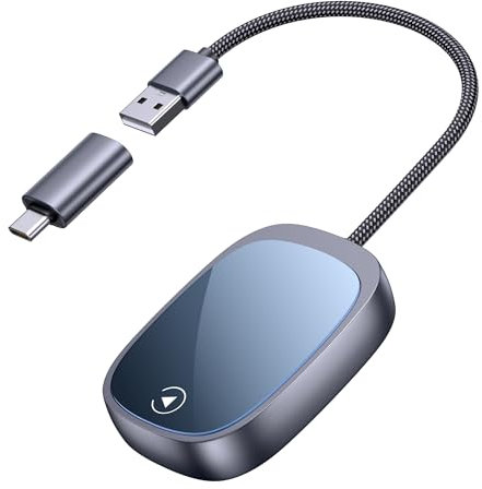 kacylzom Adaptador Inalámbrico Android Auto/CarPlay 2 en 1- Adaptador Carplay Inalambrico USB C/A, Comandos de Voz, Conexión Instantánea Compatible con iPhone 6+(iOS 10+) y Android 11+