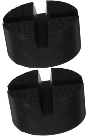 NUOBESTY 2pcs Block Stabilizer Jack Pad Jack Pads for Lift Bottle Jack Base Plate Car Lift Pads Jack Pad Slotted Auto Lift Pads Floor Jack Disk Pad Jack Lifting Jack Pad Rubber Black