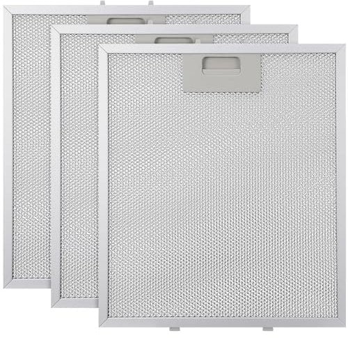 saerryor 3 Pack Cooker Hood Filter,5-Layer Aluminum Mesh,Metal Grease Filter Replacement for Many Brands Cooker Hoods