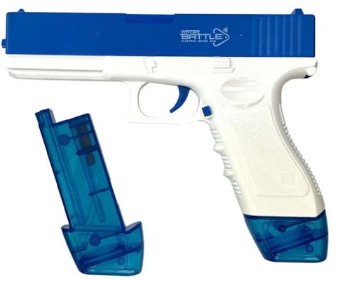 VFM e-Store - Electric Water Gun Pistol Automatic Battery Powered Water Guns for Adults Kids Outdoor Pool Summer Beach - 13. 5cm X 18cm Blue X 1