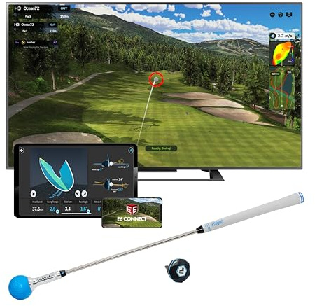 PHIGOLF Phigolf2 Flex Golf-Simulator mit einziehbarem Schwungstab für den Innen- und Außenbereich, Golfschwungtrainer mit Bewegungssensor und 3D-Schwunganalyse
