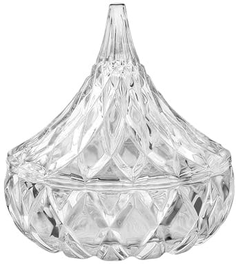 Mini Crystal Glass Candy Jar with Lid Small Clear Embossed Snack Jewelry Container Bowl for Kitchen Office Home Decor