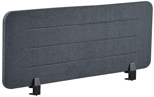 Beliani Schreibtisch Trennwand Akustik dunkelgrau 120 x 40 cm Befestigungsklammern Ziggy