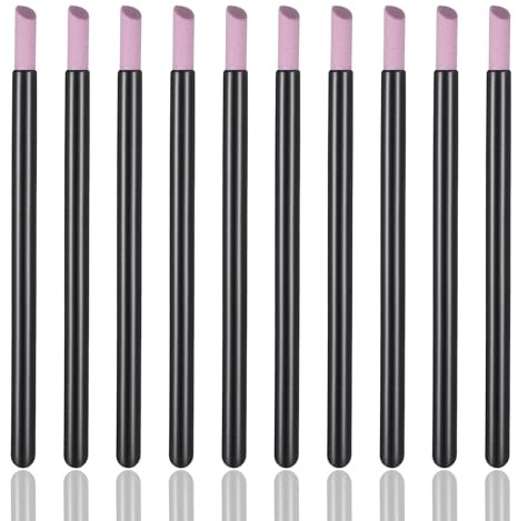 10Pcs Round Pumice Stone Sanding Nail File Tools, Washable Manicure Cuticle Remover Trimmer, Buffer Pedicure Ceramic Nail Art Pen for Under Acrylic Nails, Cuticle Remover & Dead Skin Repair