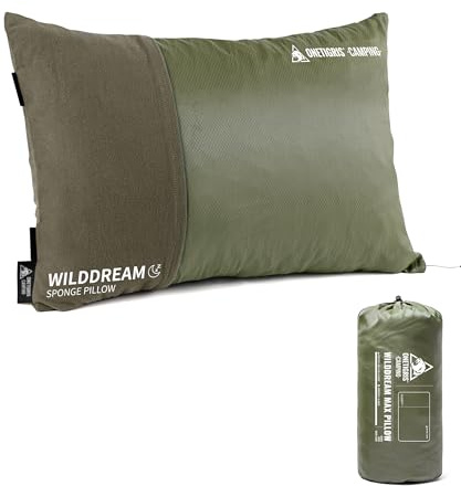 OneTigris WILDDREAM Outdoor Kissen, Reisekissen aus Memory Foam | Camping Kissen, Kopfkissen aus zerkleinertem Memory Schaum, komprimierbar für Rucksacktourismus, Auto und Outdoor