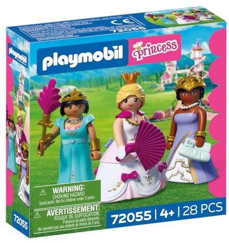 Playmobil | Princess | Trois Princesses | 3 Figurines avec vêtements et Accessoires interchangeables | Stimule la créativité | Jouet de Princesse à partir de 4 Ans | 72055
