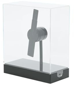 Mini ventilatore olografico 3D portatile, 18 cm con copertura da tavolo - Display olografico for decorazioni natalizie, proiettore pubblicitario Nessun ritardo