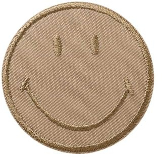 Mono Quick® Smiley© - Aufnäher, Bügelbild, Aufbügler, Applikationen, Patches, Flicken, zum aufbügeln, Größe: 5 x 5 cm (Braun)