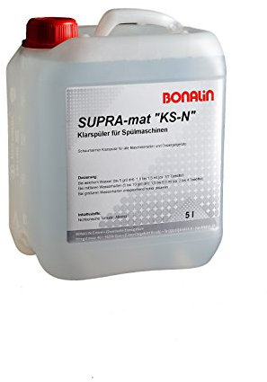 Bonalin Supramat KS-N Klarspüler 5 Liter. Maschinenspülmittel. Klarspüler für alle Geschirrspülmaschinen und Dosiergeräte