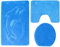 Ilkadim 3- teilig Badgarnitur 100x60cm Badset Delphin Stand-WC Badematten Badteppich (hellblau)