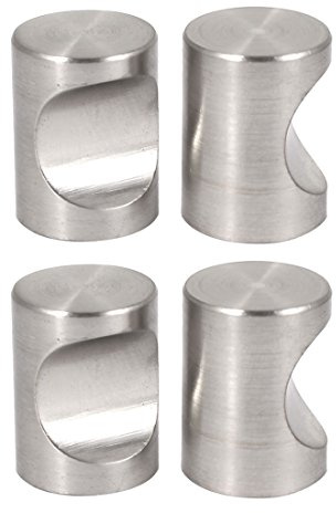 uxcell Dresser Door Cabinet Single Hole Zinc Alloy Flat Cylinder Pull Handles Knob 4pcs