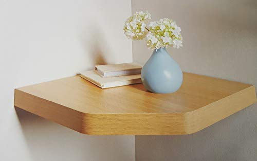 Gill New Capri Floating Corner Shelf Oak Wood Effect NEW