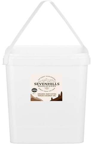 Sevenhills Wholefoods Huile Extra Vierge De Noix De Coco Bio 10L, Pressée à Froid, Pour Cuisine, Peau et Cheveux