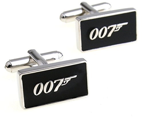 5starwarehouse® Manschettenknöpfe in Geschenkbox für Herren, Schmuck, für Büro, Weihnachten, Party, als Geschenk für Ihn, stahl, 007