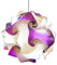 Lampadario design da soffitto moderno Viola e Bianco FIOCCO diametro 35 cm Lampada a sospensione pendente colorata cucina camera stanza letto sala salone salotto cameretta bimbi LAMPADINA A LED
