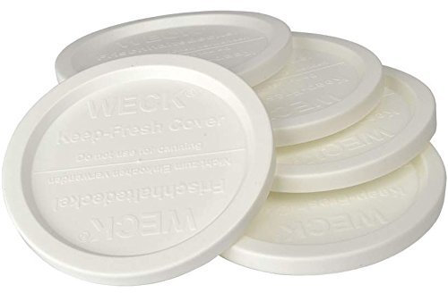 Großes Weckglas, 5 Stück, Frischhaltedeckel, Kunststoffdeckel, 5 Stück (groß = 100 mm), passend für Modelle 738, 739, 740, 741, 742, 743, 744, 745, 748, 974