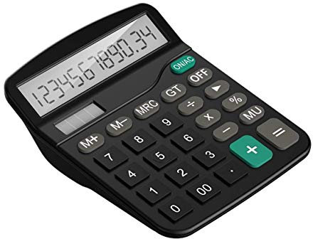 Tech Traders TTBCAL1 Large 12 Digits Desktop Calculator - Black