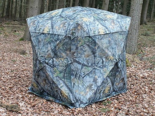 SUTTER Quick-Up Tarnzelt in Waldoptik - 140x140cm mit großen Fenstern und Fliegengittern für 2 Personen