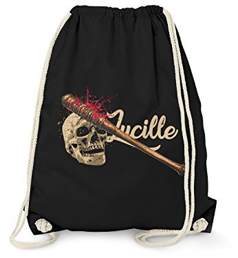 Fashionalarm Turnbeutel - Lucille Skull | Rucksack zur Serie T-W-D als Geschenk Idee für Fans | Dead Walking Negan The Saviors, Schwarz One Size