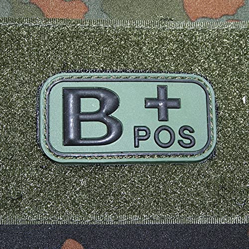 Copytec BW Blutgruppen Patch B+ Pos Erkennung Blut Sani Uniform Blood 5x2,5cm #18645