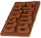 Silikonform mit Noten, Pralinenform, Eiswürfelform, Schokoladenform, Eiswürfelform, Backform, 19,5 x 12 x 1,5cm, Geburtstag, Cocktail–Eiswürfel, Süßigkeit, Farbe: Braun