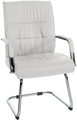 CLP Freischwingerstuhl Sievert Mit Polsterung Und Kunstlederbezug I Konferenzstuhl Mit Armlehne, Farbe:weiß