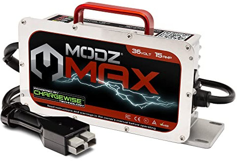 MODZ Max36 Chargeur de batterie EZGO Marathon 15 A pour voiturettes de golf 36 V