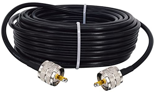 Boobrie 15M PL259 Cable CB Coax Cable RG58 Coax Cable PL259 50ohms CB Radio Antenna UHF Male to UHF Male Low Loss Extension for Antenna SWR Meter Ham Radio Broadcast Telecom CCTV
