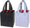 VINFUTUR 2 Pack Bottle Carrier Bags Wine Bottle Carriers Felt Wine Tote Bag with Flexible Divider 6 Bottles Wine Carrier for Travel Picnic Party/Wine Carrier for Gift (Dark Grey + Light Grey)