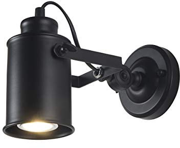 JINYU Vintage Industrial Loft Rustikale verstellbare Wandleuchte/Wandleuchte/LED-Deckenleuchten/moderne Spotbeleuchtung/Nachtstrahler, schwarzer Metall-Lampenschirm/E27
