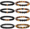 Yadoca 8Pcs 8mm Armbänder für Herren Frauen Tiger Eye Stone Mala Perlen Achat Elastic Naturstein Yoga Armbänder Set