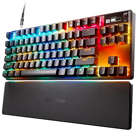 SteelSeries Apex Pro TKL teclado gaming HyperMagnetic – Teclado gaming - El teclado más rápido del mundo - Accionamiento ajustable - Esports TKL - RGB - Teclas PBT - USB-A – Teclado americano (QWERTY)