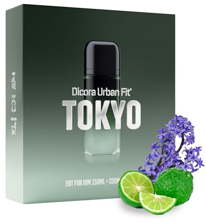 DICORA URBAN FIT Set Tokyo for HIM + NECESER | Herrenparfüm EDT 150 ml | Männerduft Ingwer, Bergamotte, Lavendel, Leder, Bernstein, Sandelholz | Geschenkset
