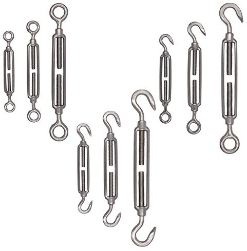 5x Spannschloss Edelstahl V4A M5 M6 M8 A4 Haken Ösen drei Typen wählbar (M6 Haken-Haken)