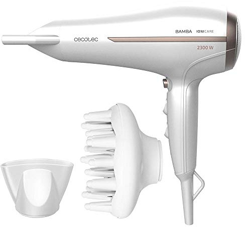 Cecotec Bamba IoniCare 5200 Aura Haartrockner mit 2300 Watt Leistung, mit Ionen und großem Durchfluss, Kaltluftfunktion, 2 Geschwindigkeiten und 3 Temperaturen,