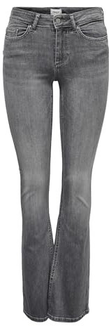 ONLY Damen Onlblush Mid Flared Tai0918 Noos Jeans, Grey Denim, XS / 34L EU