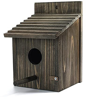 Nichoir à Oiseaux en Bois pour l'extérieur avec Poteau pour Pinson, Merle Bleu, Cardinaux, nichoir à Suspendre pour Jardin, Maison de Campagne