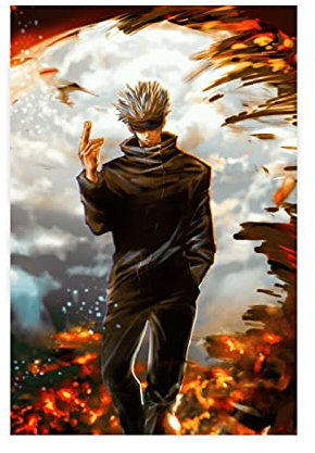 Satoru Gojo Jujutsu Kaisen Leinwandposter, Wandkunst, Dekordruck, Bild Gemälde für Wohnzimmer, Schlafzimmer, Dekoration, 30 x 45 cm, ungerahmt