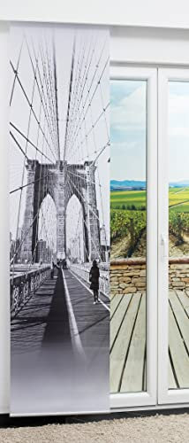 LYSEL Schiebegardine Brücke in Schwarz-Weiß, in der Größe (BxH) 60cm x 245cm