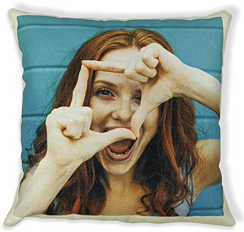 Cojín Personalizado con Foto y Texto. Cojin Lino. Cojines Personalizados con Foto. Almohada Personalizada. Regalos Originales Mujer y Hombre. Detalles Personalizados Parejas. Relleno a elegir. 1 CARA.
